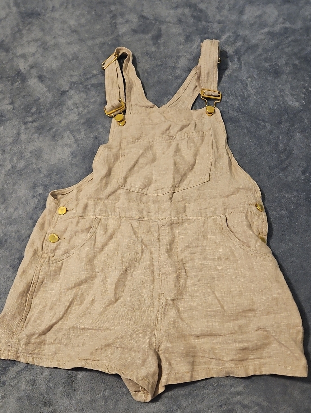 Linen Overall Shorts - Picture 1 of 4